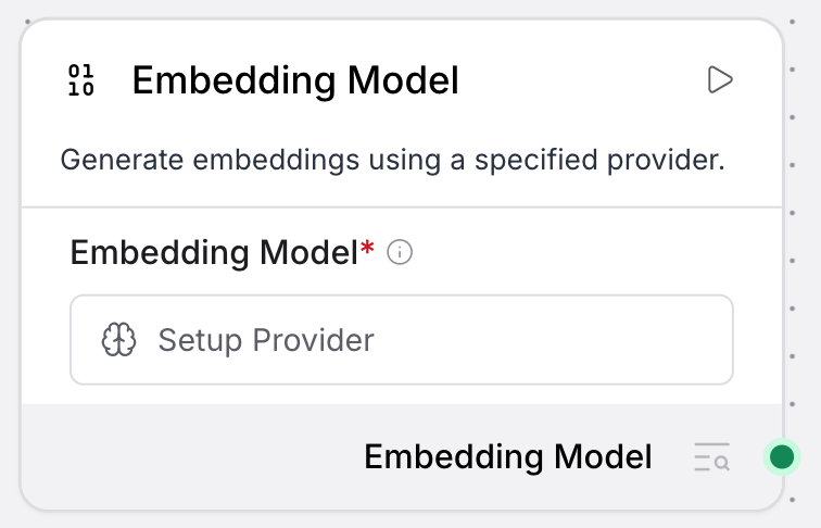 Embedding Model component