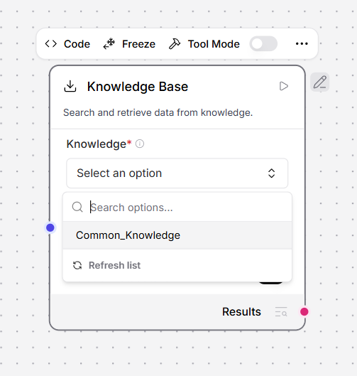Knowledge Base component in Flow