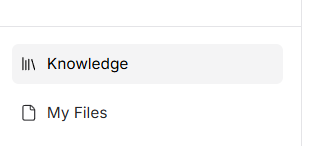 Knowledge sidebar menu
