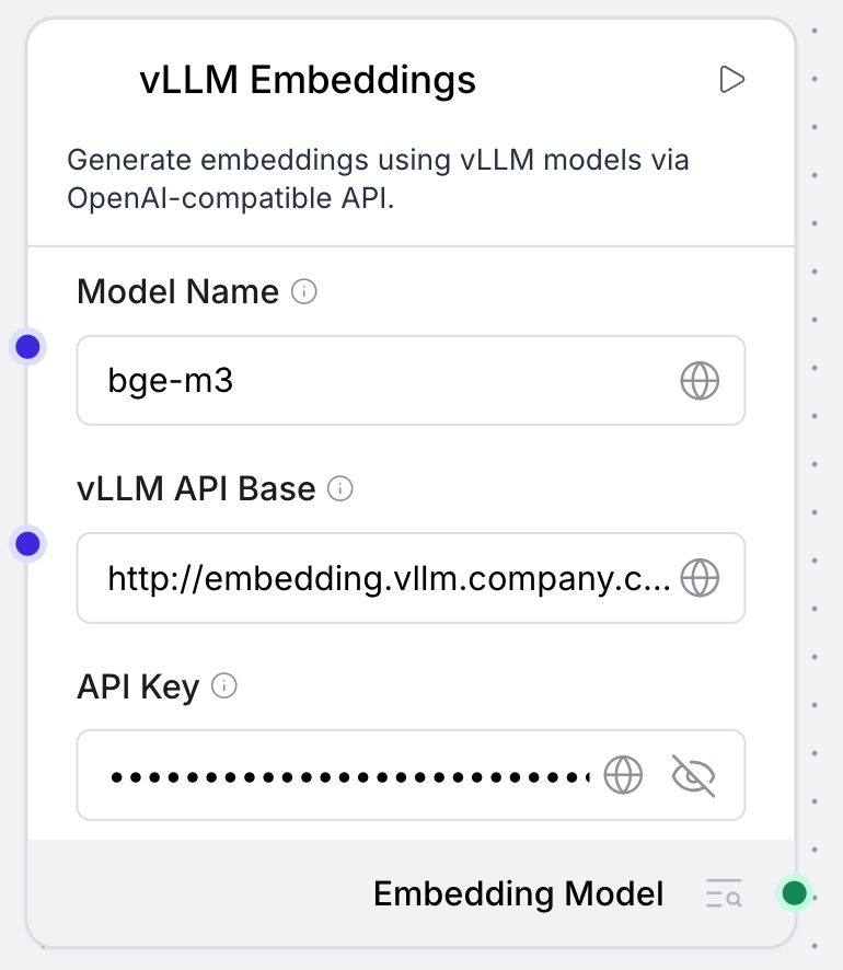 vLLM Embeddings component